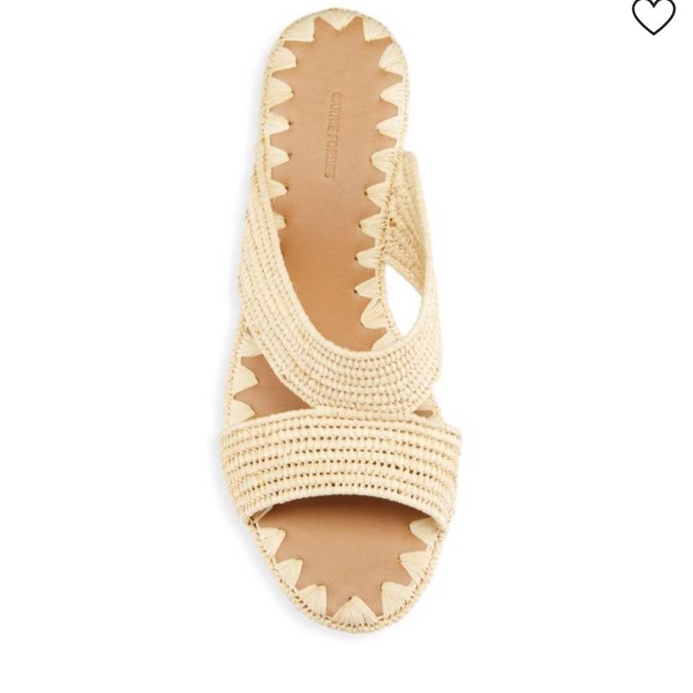 Carrie Forbes Raffia Crisscross Block-Heel Sandals
